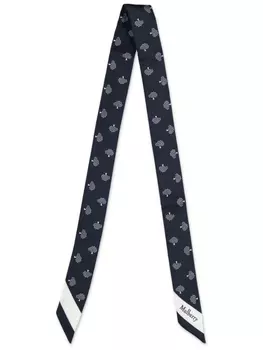 Mulberry маленький шарф с принтом деревьев, синий