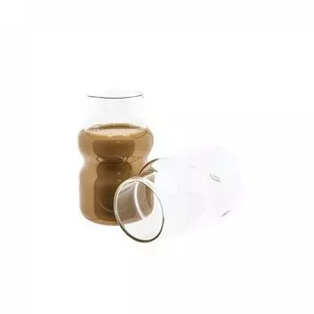 Мулекс 8 шт. Набор стаканов в форме волны, прозрачный, термостойкий, для холодных и теплых напитков Mulex