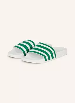 Мюли adilette adidas Originals, белый/зеленый