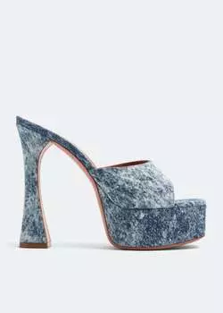 Мюли Amina Muaddi Dalida Platform, синий