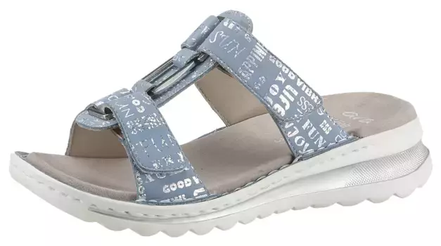 Мюли Ara "TAMPA", танкетка, летняя обувь, тапочки с декоративным элементом, ширина G, голубой