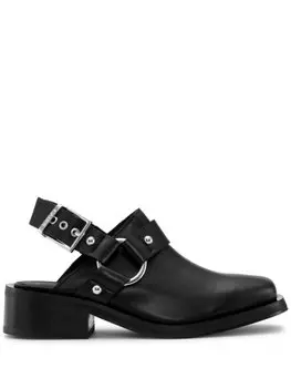 Мюли Biker с ремешком на пятке GANNI, черный