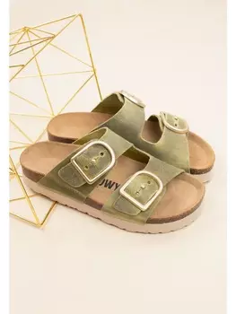 Мюли billowy Pantoletten, зеленый