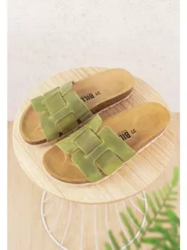 Мюли billowy Pantoletten, зеленый