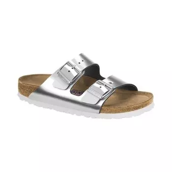 Мюли Birkenstock Arizona Weichbettung Naturleder, серебряный