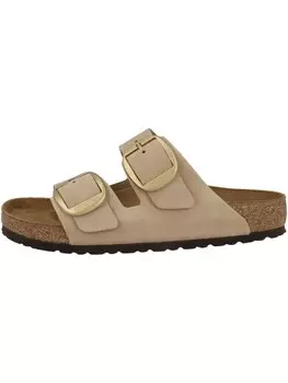 Мюли Birkenstock Pantolette Arizona Big Buckle Nubukleder schmal, бежевый