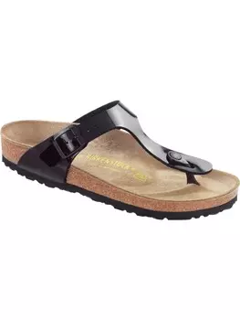 Мюли Birkenstock Pantolette Gizeh Birko-Flor Lack, цвет Patent Black