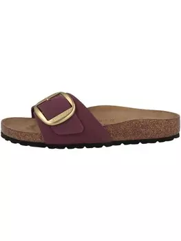 Мюли Birkenstock Pantolette Madrid Big Buckle Nubukleder schmal, красный
