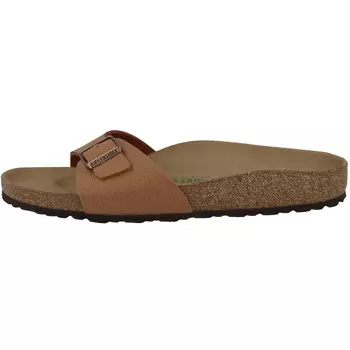 Мюли Birkenstock Pantolette Madrid Birko Flor Nubuk schmal, коричневый