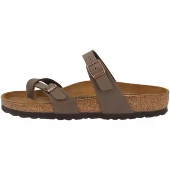 Мюли Birkenstock Pantolette Mayari Birko Flor Nubuk schmal, коричневый