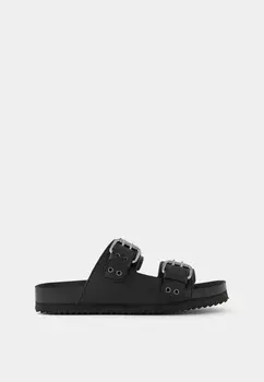 Мюли BUCKLED Bershka, черный