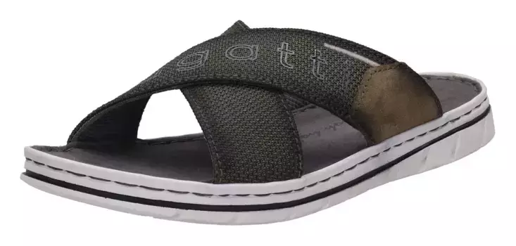 Мюли bugatti, летние туфли, тапочки, шлепанцы для бассейна, с ярким логотипом, ширина G, цвет Dunkelgrn Used