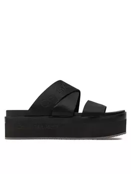 Мюли Calvin Klein Jeans Flatform Sandal Webbing In Mr YW0YW01361, черный