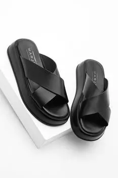 Мюли - Черный - Плоская подошва Marjin, черный