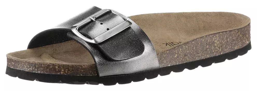 Мюли CITY WALK, базовые, летние туфли, тапочки с эргономичной стелькой, серебристый