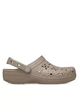 Мюли Classic Floral Cut Out Clog 210927 Crocs, коричневый