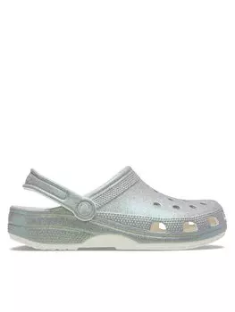 Мюли Classic Iridescent Glitter Clog 211005 Crocs, серебряный