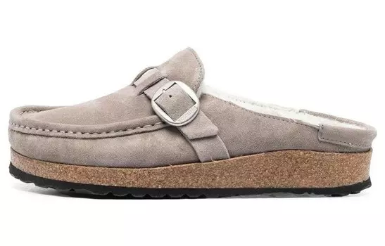 Мюли Coin с подкладкой из овчины Birkenstock, цвет Gray Brown