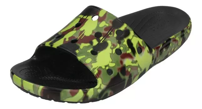 Мюли Crocs Classic Spray Camo Slide, черный