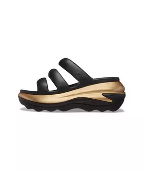 Мюли Crocs Mules Mega Crush Metallic Triple Strap, бронзовый/черный