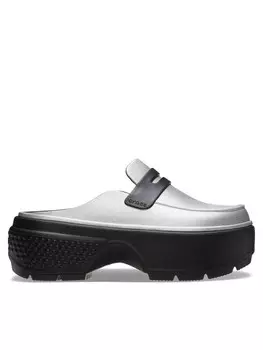 Мюли Crocs, серебряный