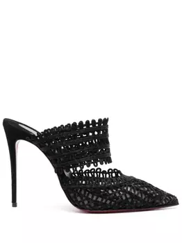 Мюли Deia 100 в технике макраме Christian Louboutin, черный