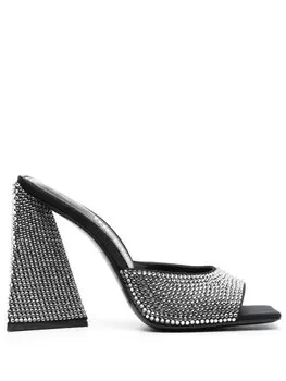 Мюли Devon 115 с кристаллами The Attico, черный