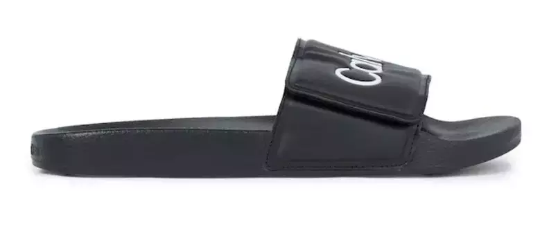 Мюли для купания Calvin Klein "POOL SLIDE ADJ", летняя обувь, горки для бассейна, тапочки, с надписью-логотипом, черный