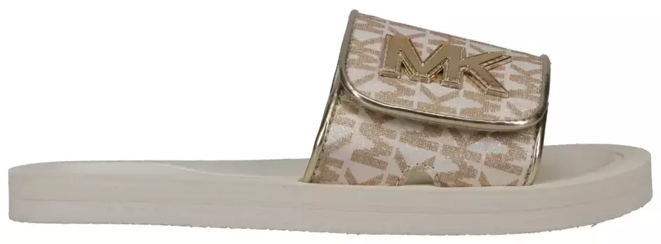 Мюли для купания MICHAEL KORS KIDS "ELI CAROLL", летние туфли, тапочки, обувь для купания, горки для бассейна с ремнями на липучке, бежевый