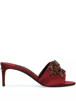 Мюли Dolce & Gabbana 60 мм, украшенные кристаллами, красный