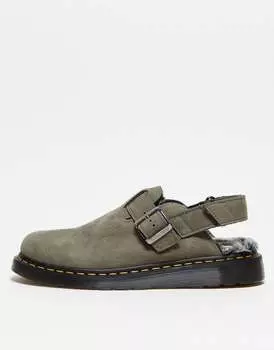 Мюли Dr Martens Jorge ii из серой кожи на меховой подкладке