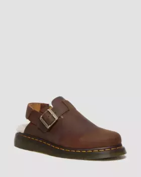 Мюли Dr. Martens Jorge II на подкладке из искусственного меха с пяткой назад, цвет Warm Tan — Archive Pull Up