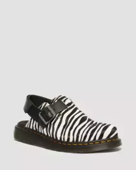 Мюли Dr. Martens Jorge II с анималистичным принтом и пяткой на пятке, цвет Black+White — Hair On + Atlas