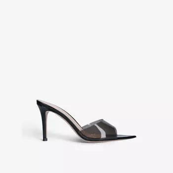Мюли Elle на каблуке из кожи и ПВХ Gianvito Rossi, черный