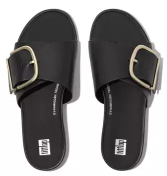 Мюли Fitflop "GRACIE MAXI-BUCKLE", летняя обувь, тапочки, регулируемая пряжка для идеальной посадки, черный