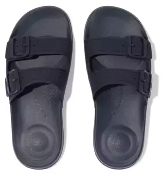 Мюли Fitflop "IQUSHION TWO-BAR BUCKLE SLIDES", летняя обувь, тапочки, купальная обувь с двумя регулируемыми пряжками, синий
