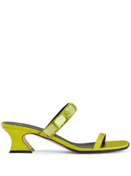 Мюли Flaminia Square с кристаллами Giuseppe Zanotti, желтый