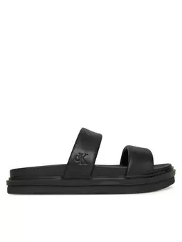 Мюли Flat Molded Doublebar Sandal Lth YM0YM01226 Calvin Klein Jeans, черный