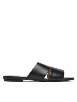 Мюли Flat Slide - Lth 2 Straps HW0HW02365 Calvin Klein, черный