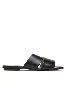 Мюли Flat Slide - Lth 2 Straps HW0HW02365 Calvin Klein, черный
