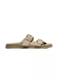 Мюли FLAT WITH BUCKLES Bershka, песочный