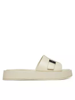 Мюли Flatform Slide W/Ck Hw - Lth HW0HW02368 Calvin Klein, экрю