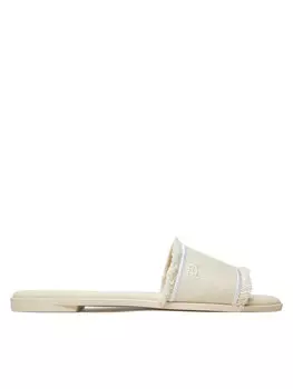 Мюли Fringe Canvas Flat Sandal FW0FW08908 Tommy Hilfiger, бежевый