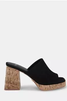 Мюли FUTURA на пробковом каблуке Novo, черный