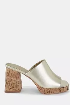 Мюли FUTURA на пробковом каблуке Novo, золото