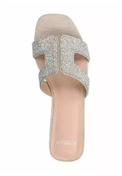 Мюли GLITZER Manfield, серебристого цвета