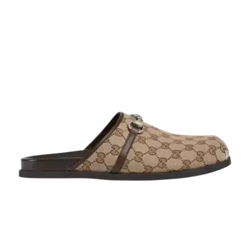 Мюли Gucci Mule Horsebit - Beige Ebony, коричневый