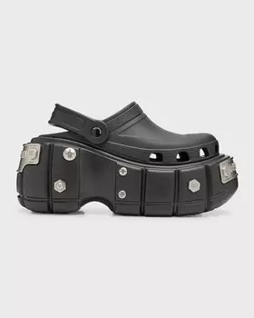 Мюли HardCrocs Balenciaga, цвет Nero/Silver