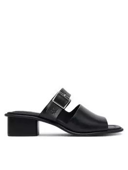 Мюли Heel Square Mg Buckle Lth Yw0Yw01701 Calvin Klein Jeans, черный