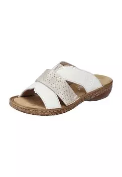 Мюли из гладкой кожи женские rieker, цвет Offwhite Muschel